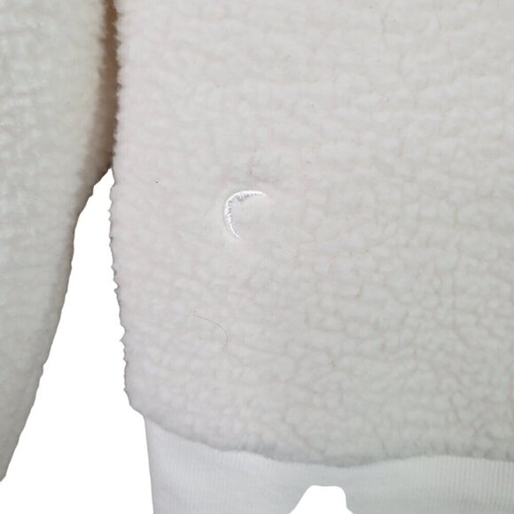 Zyia Active Women's Fleece Sherpa Teddy Flying V Full Zip White Jacket Size M - Picture 12 of 12